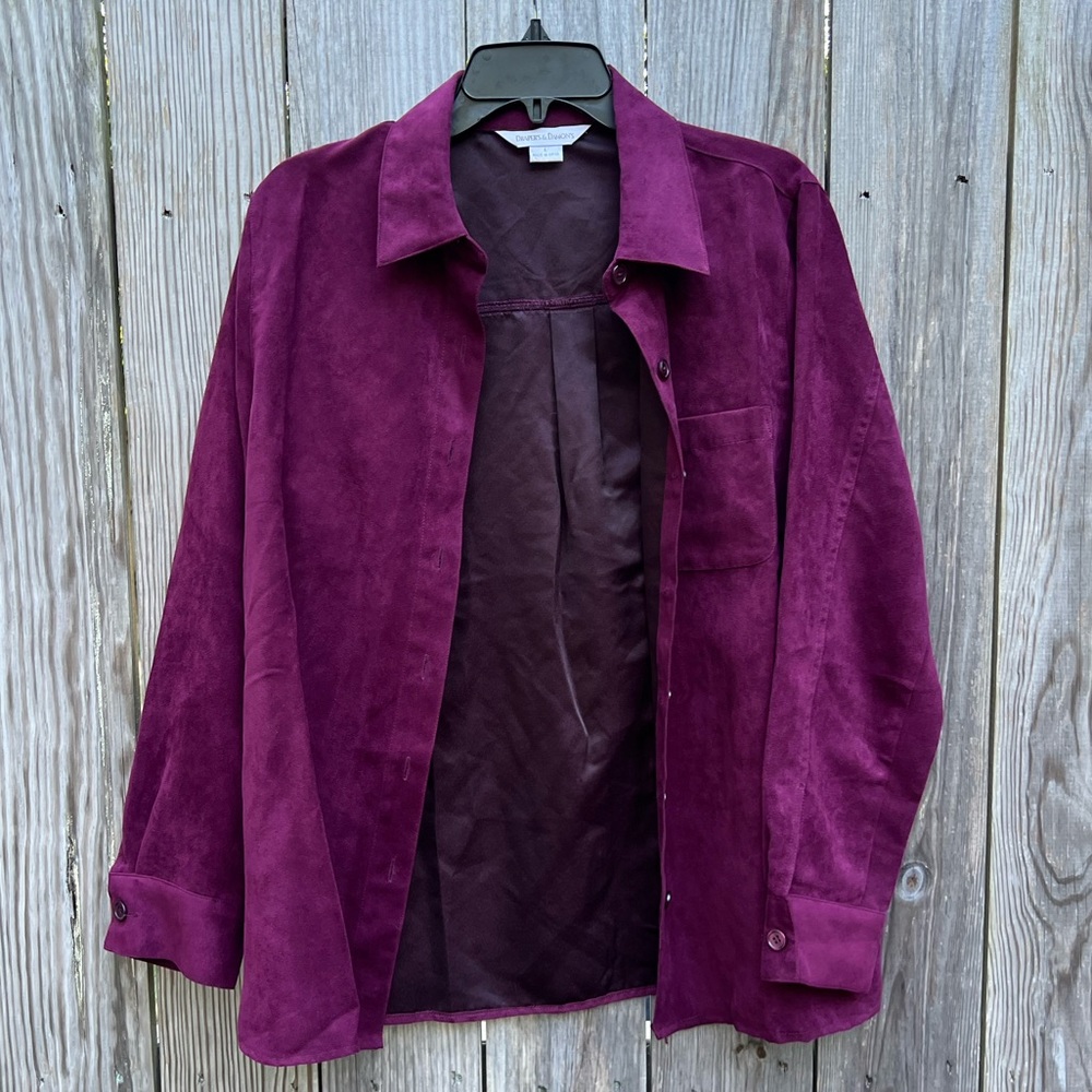 DRAPERS & DAMONS Button Down Plush Top Women’s Large